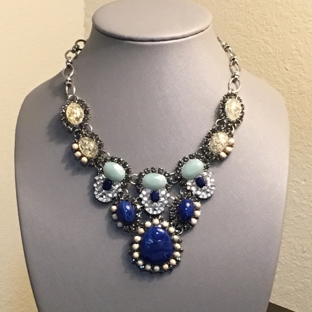 Faux blue Lapis Statement Necklace